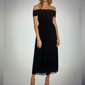 CeCe Off The Shoulder Smock Detail Dress